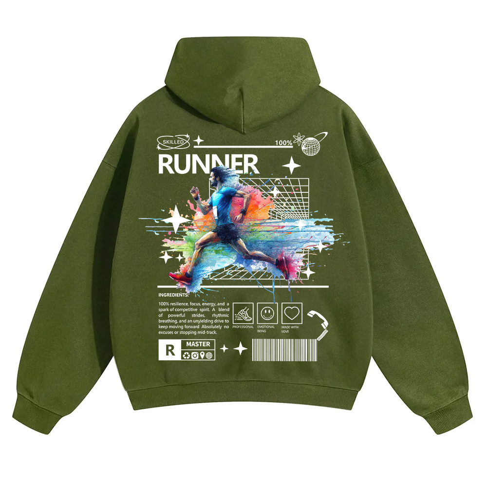 Runner Unisex Solid Color Hoodie wearishow