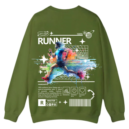 Runner Casual Crewneck Sweatshirt wearishow