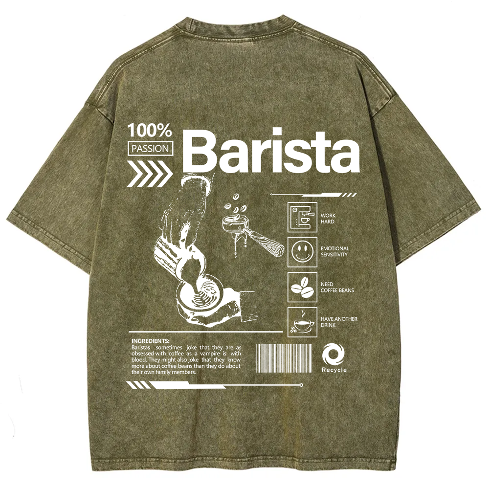 Barista Unisex Fit Washed T-Shirt