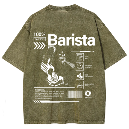 Barista Unisex Fit Washed T-Shirt