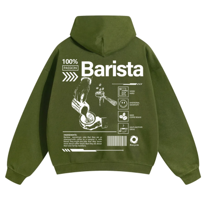 Barista Unisex Solid Color Hoodie wearishow