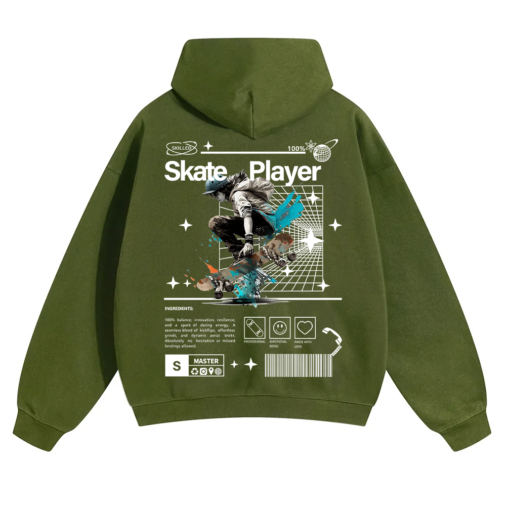 Skate Player  Unisex Solid Color Hoodie wearishow