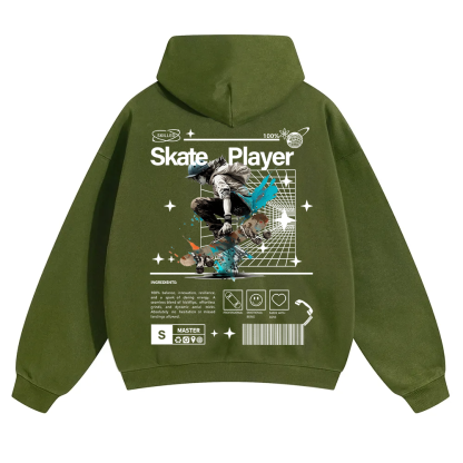 Skate Player  Unisex Solid Color Hoodie wearishow