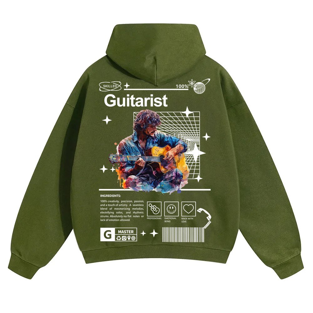 Guitarist Unisex Solid Color Hoodie wearishow