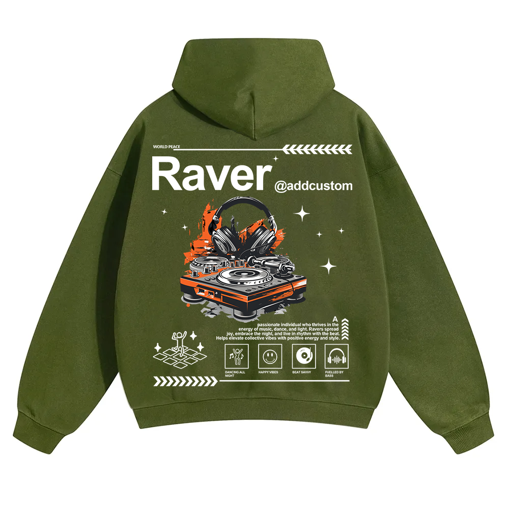 Addcustom Raver Unisex Solid Color Hoodie wearishow