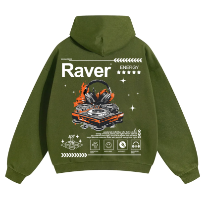 Raver Unisex Solid Color Hoodie wearishow