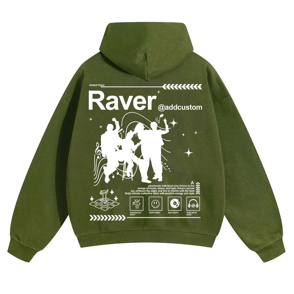 Addcustom Raver Unisex Solid Color Hoodie wearishow