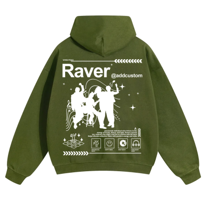 Addcustom Raver Unisex Solid Color Hoodie wearishow