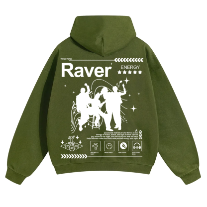 Raver Unisex Solid Color Hoodie wearishow