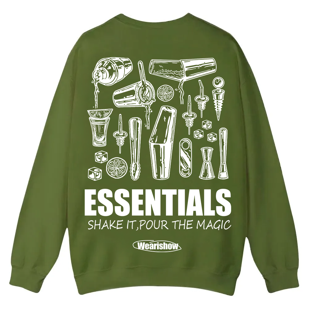 Bartender Essentials Casual Crewneck Sweatshirt wearishow