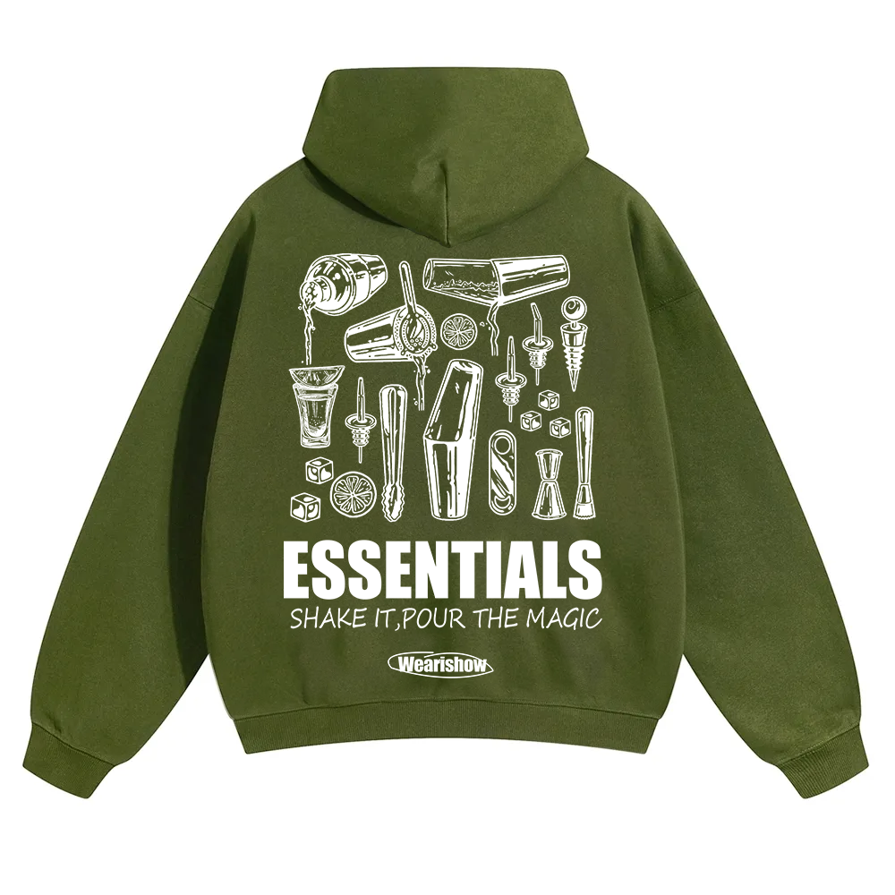 Bartender Essentials Unisex Solid Color Hoodie wearishow
