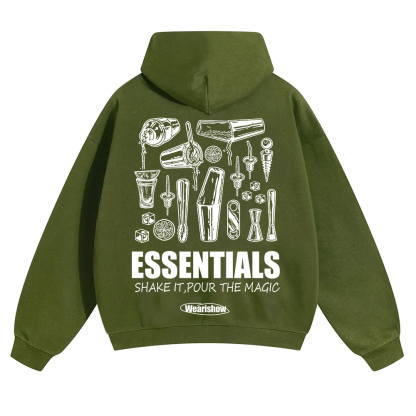 Bartender Essentials Unisex Solid Color Hoodie wearishow