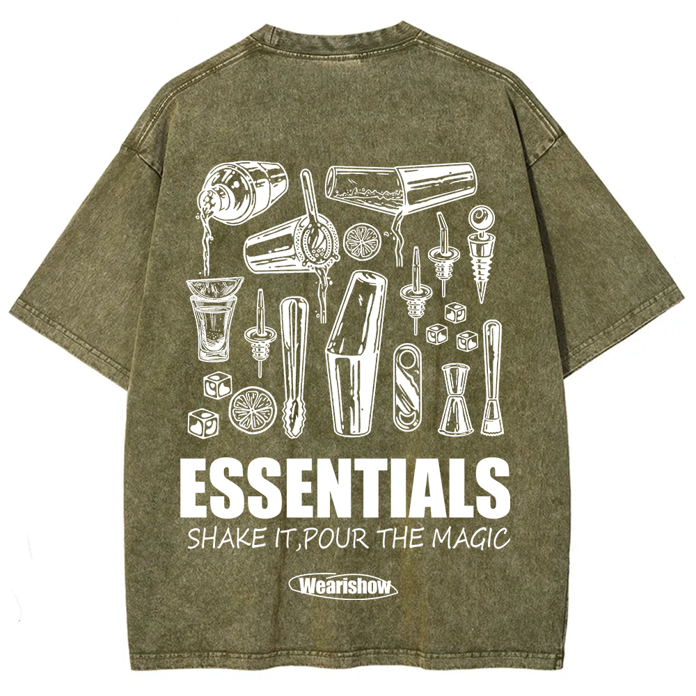 Bartender Essentials Unisex Fit Washed T-Shirt