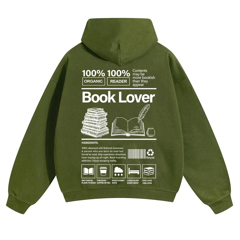 Book Lover Unisex Solid Color Hoodie wearishow