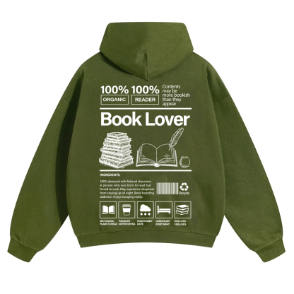 Book Lover Unisex Solid Color Hoodie wearishow