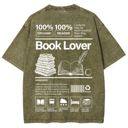 Book Lover Unisex Fit Washed T-Shirt