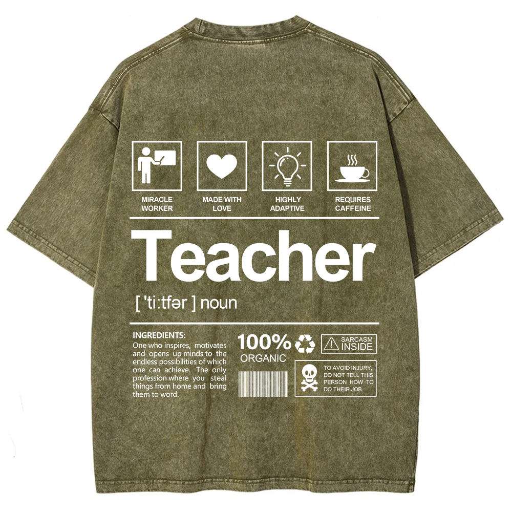 Teacher Unisex Fit Washed T-Shirt