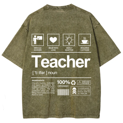 Teacher Unisex Fit Washed T-Shirt