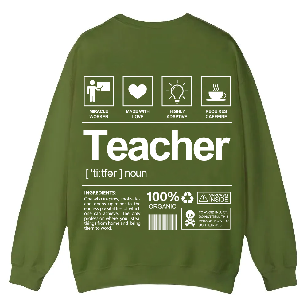 Teacher Casual Crewneck Sweatshirt wearishow