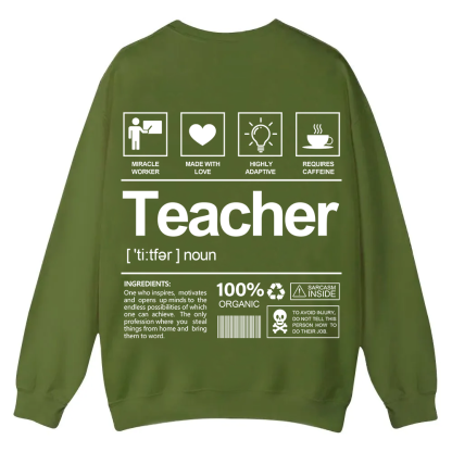 Teacher Casual Crewneck Sweatshirt wearishow
