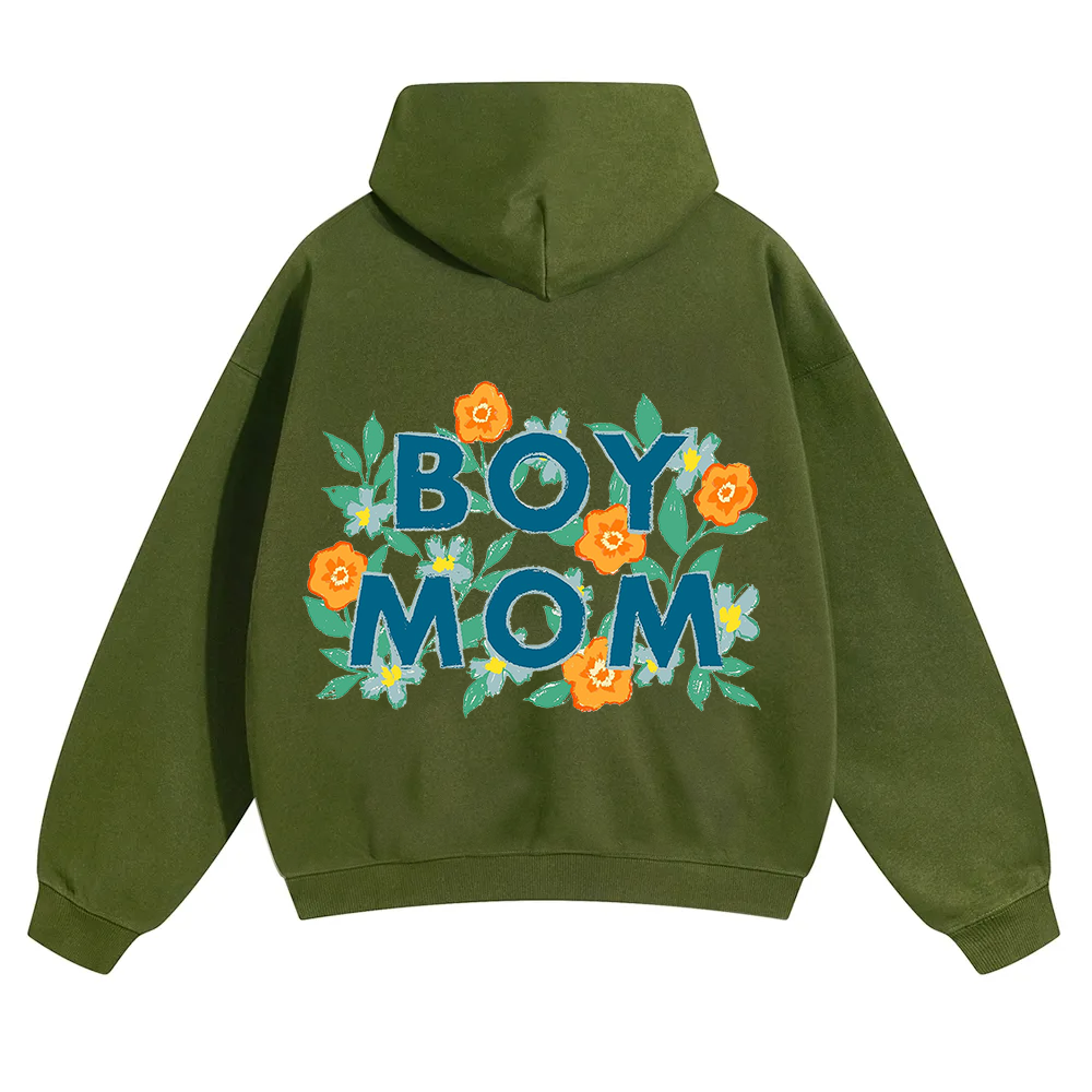 Boy Mom Unisex Solid Color Hoodie wearishow