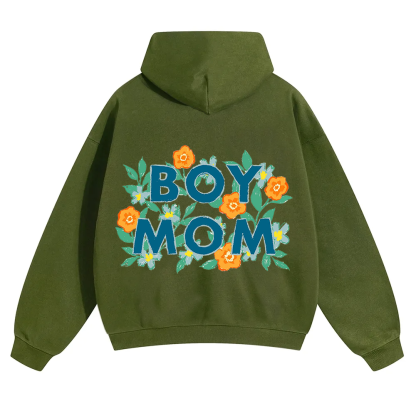 Boy Mom Unisex Solid Color Hoodie wearishow