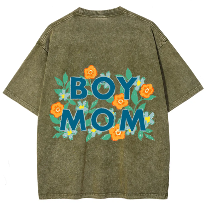 Boy Mom Unisex Fit Washed T-Shirt