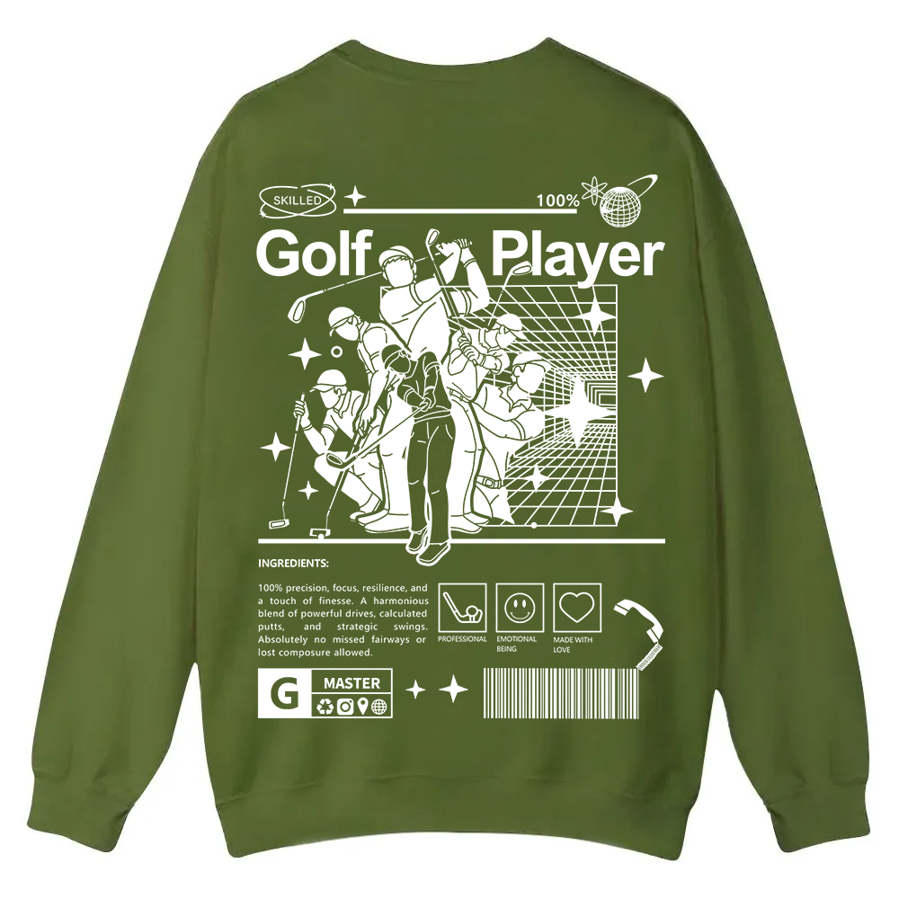 Golf Player Casual Crewneck Sweatshirt wearishow wearishow