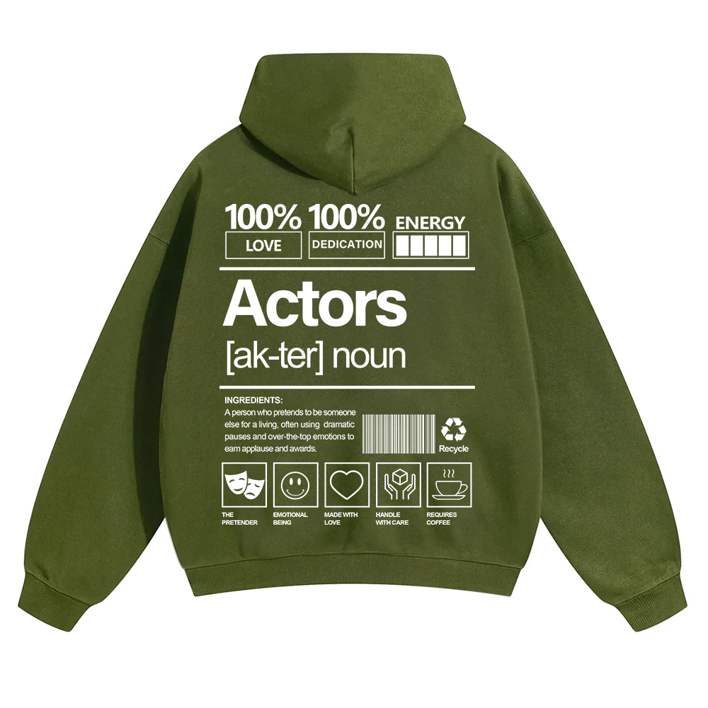 Actors Unisex Solid Color Hoodie wearishow