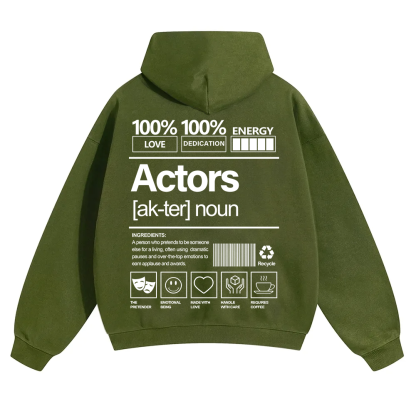 Actors Unisex Solid Color Hoodie wearishow