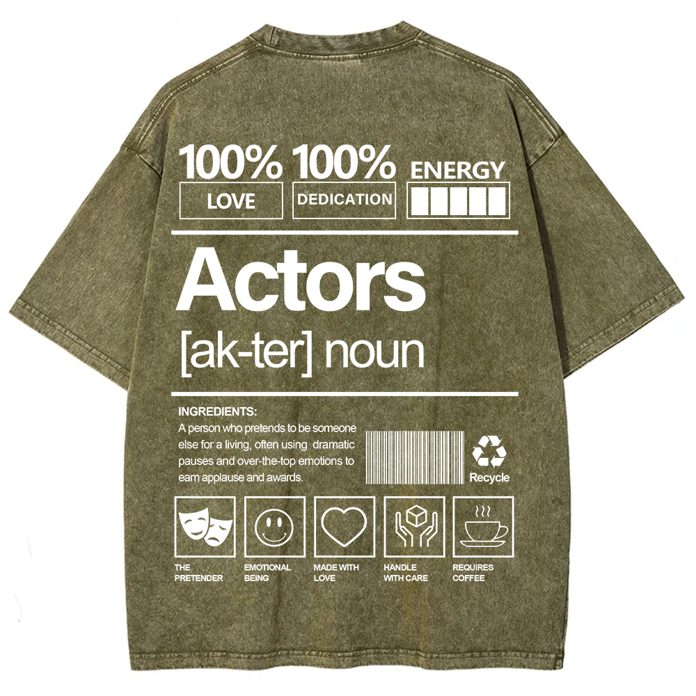 Actors Unisex Fit Washed T-Shirt