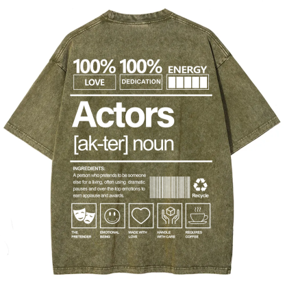 Actors Unisex Fit Washed T-Shirt