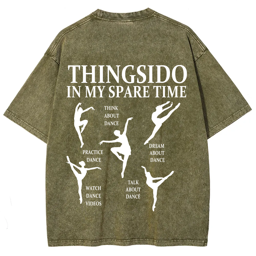 Thingsido In My Spare Time  Unisex Fit Washed T-Shirt