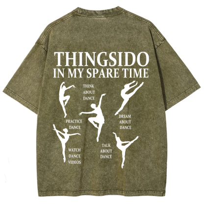 Thingsido In My Spare Time  Unisex Fit Washed T-Shirt
