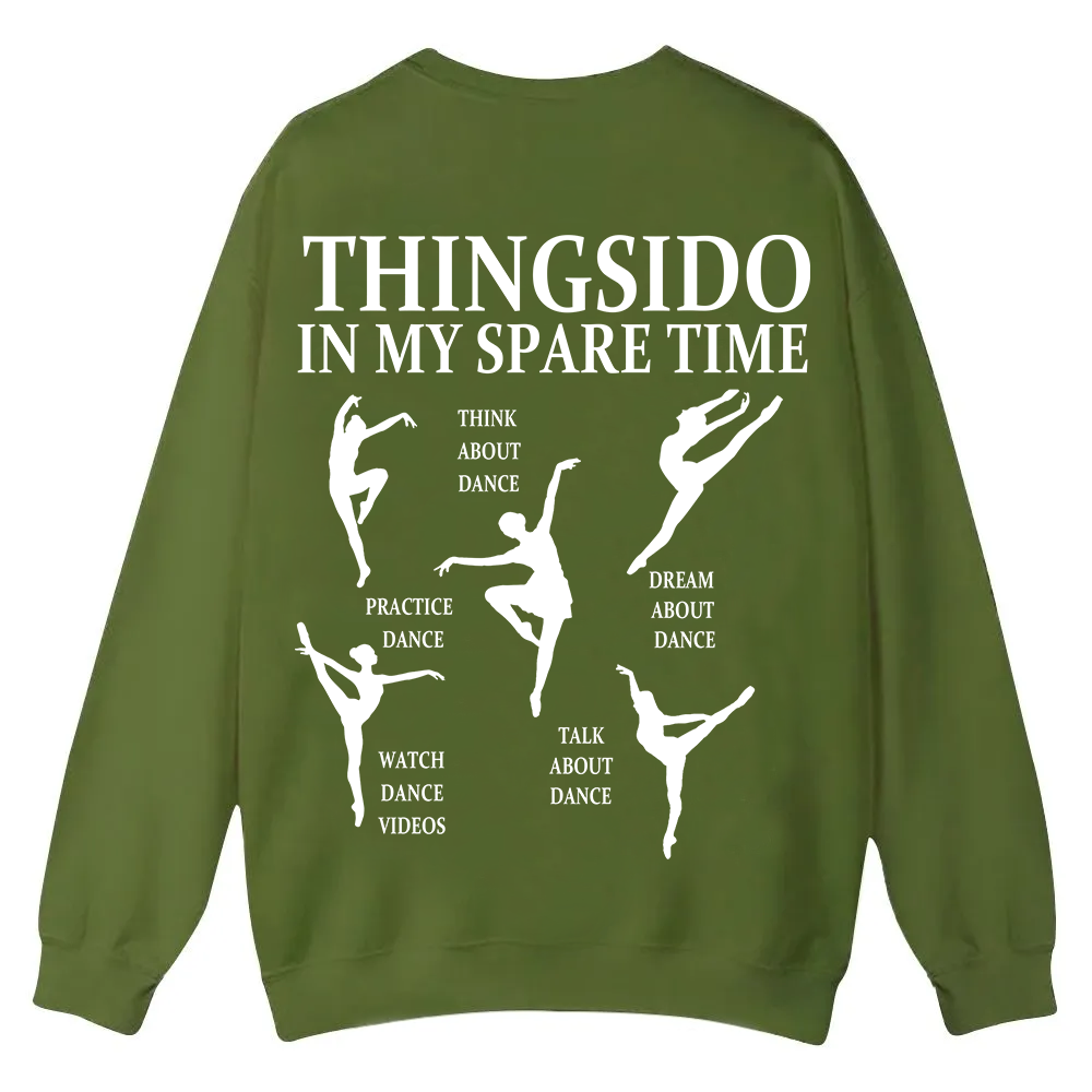 Thingsido In My Spare Time  Casual Crewneck Sweatshirt wearishow wearishow
