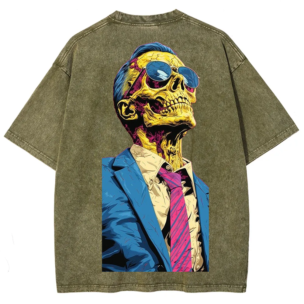 Unisex Fantasy Fashion Skull Art Illustration Printed Classic T-Shirt