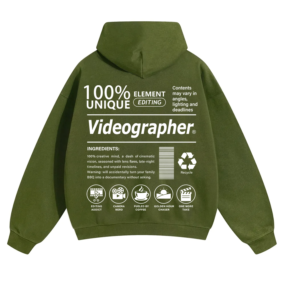 Videographer Unisex Solid Color Hoodie wearishow