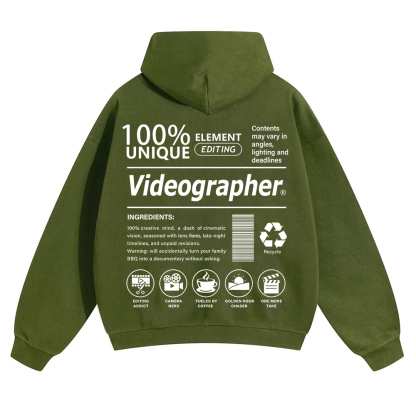 Videographer Unisex Solid Color Hoodie wearishow