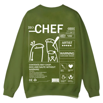 Chef Solid Color Unisex Casual Crewneck Sweatshirt
