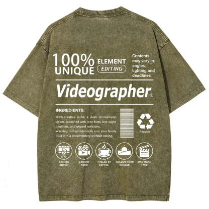 Videographer Unisex Fit Washed T-Shirt