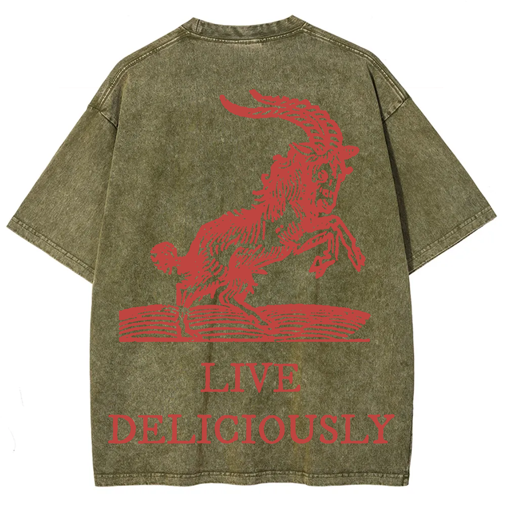 Unisex Vintage Washed The Witch Live Deliciously  T-Shirt