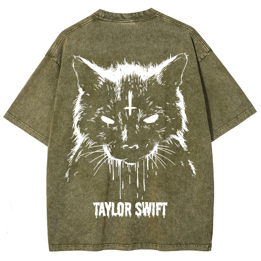 Unisex Vintage Washed Taylor Swift Singer T-Shirt
