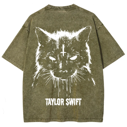 Unisex Vintage Washed Taylor Swift Singer T-Shirt