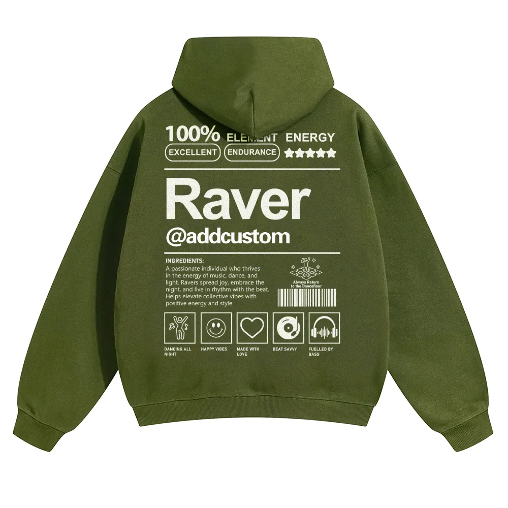 Addcustom Raver Solid Color Hoodie wearishow