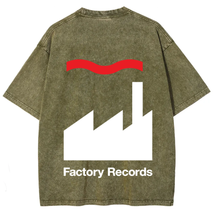 Unisex Factory Records Company Washed T-Shirt