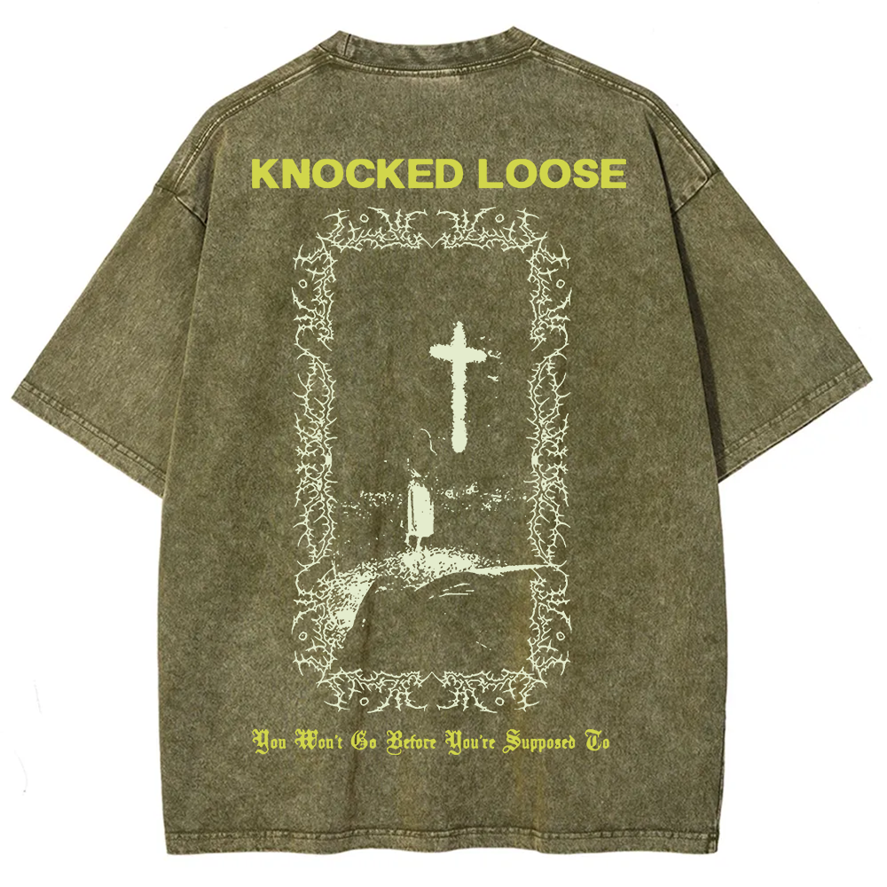 Unisex Vintage Washed Knocked Loose Band T-shirt