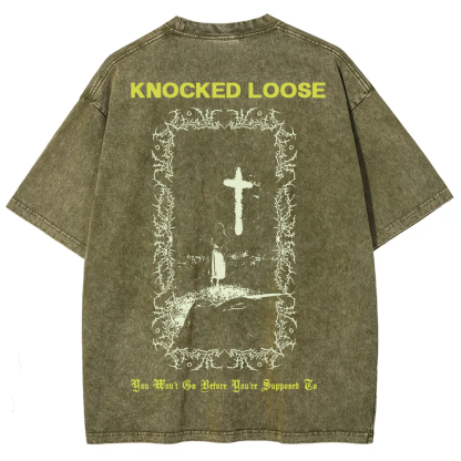 Unisex Vintage Washed Knocked Loose Band T-shirt
