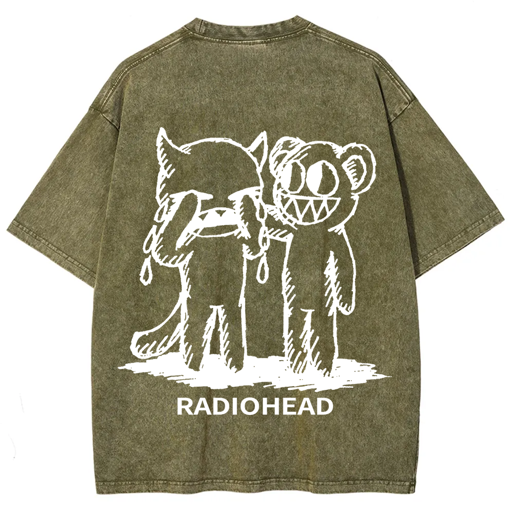Unisex washed  Radiohead T-shirt