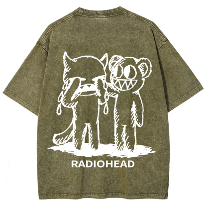 Unisex washed  Radiohead T-shirt
