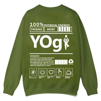 Yogi Solid Color Unisex Casual Crewneck Sweatshirt